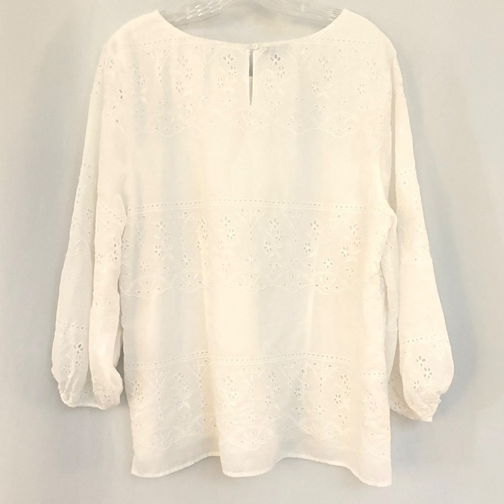 Talbots 3/4 Sleeve Embroidered Blouse - Picture 7 of 9